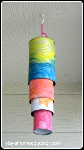 wind chimes with tin cans for preschoolers