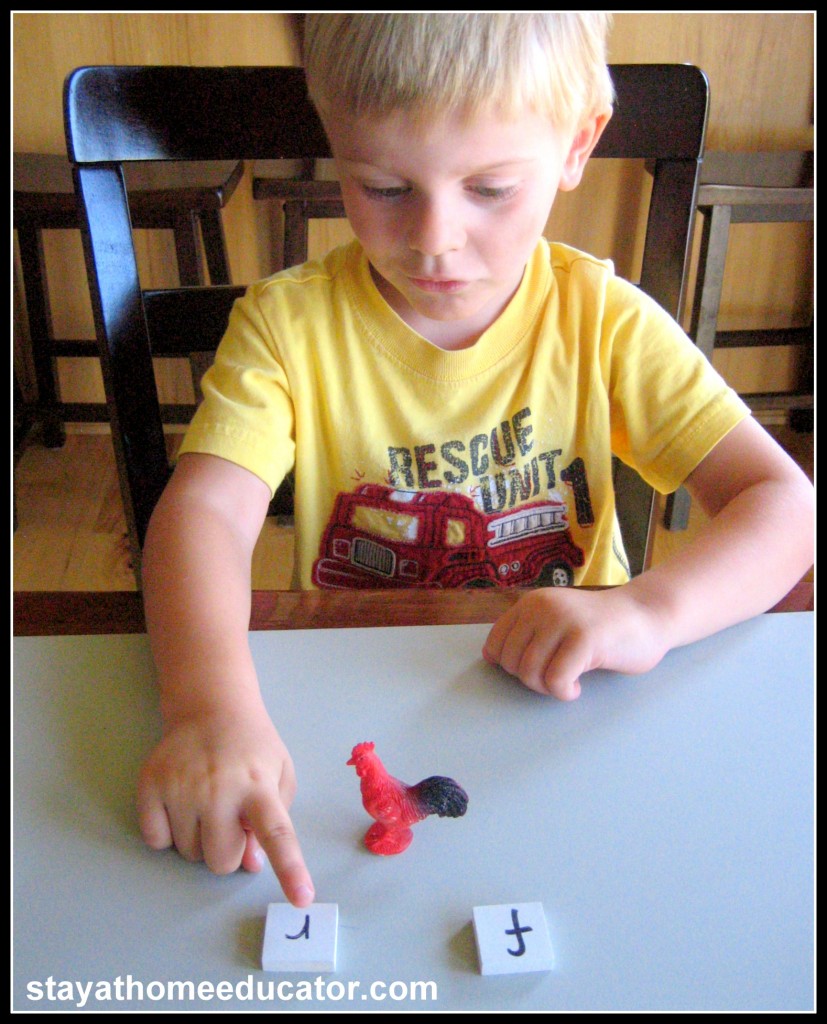preschooler learning letters sounds with animals