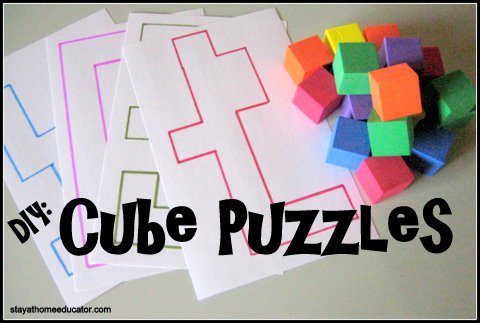 DIY Cube Puzzles for preschoolers