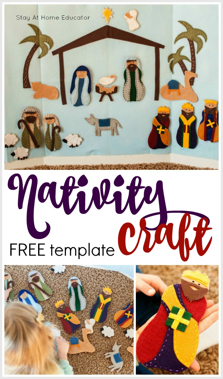 Felt Nativity Craft with free printable template