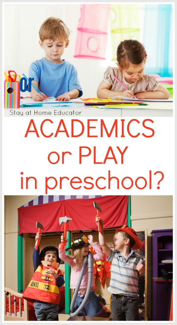 Important reading when it comes to the academic vs. play based preschool decision