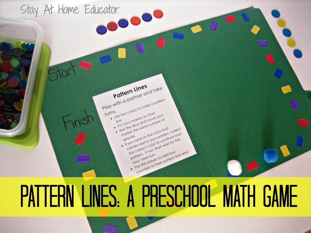 Pattern Lines A Preschool Math Game - Stay At Home Educator