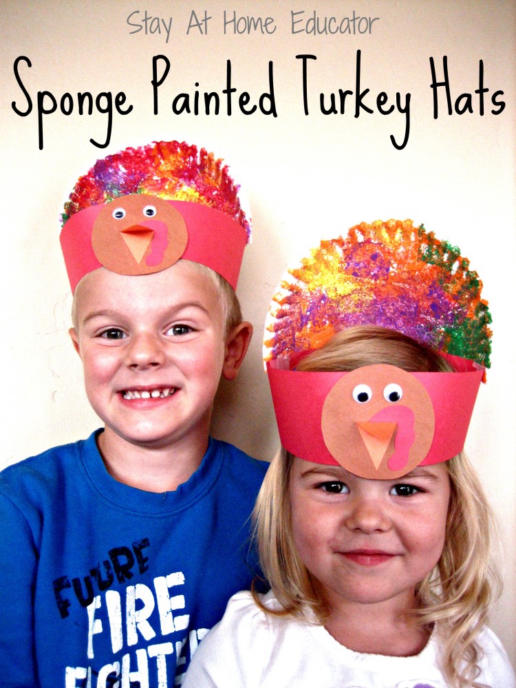 Sponge Painted Turkey Hat Craft- Stay At Home Educator