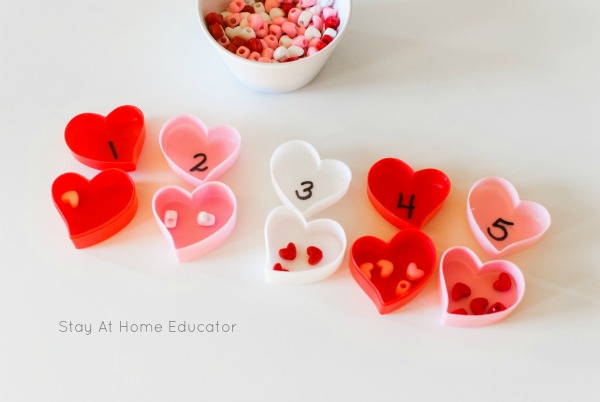 math preschool Valentine's activities