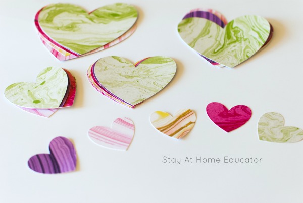 Valentine's craft for preschoolers with layered hearts