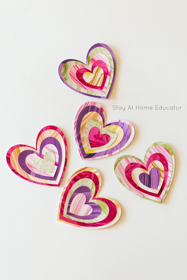 Valentine's craft for preschoolers layered hearts