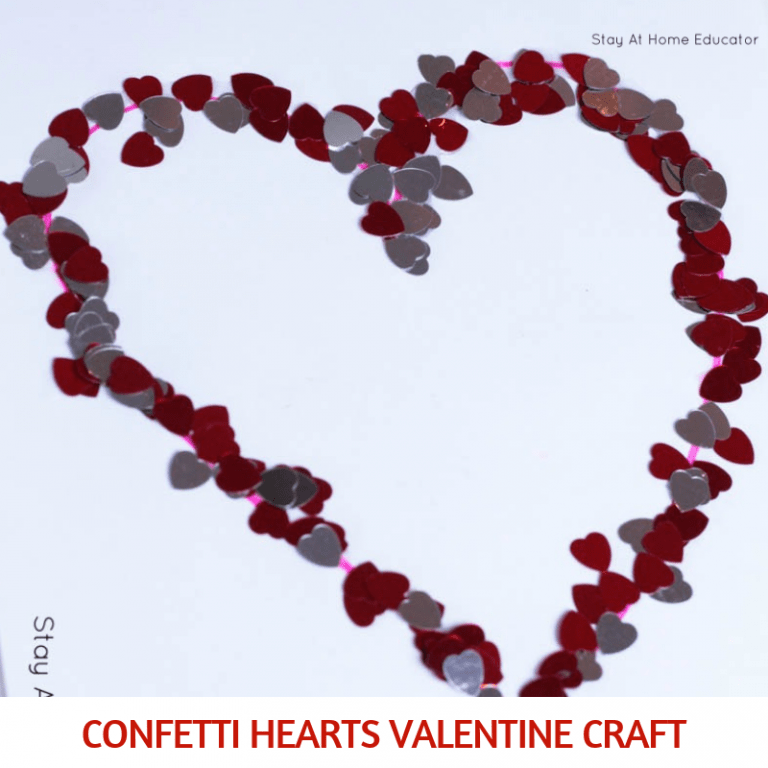 Confetti Hearts Valentine Craft for Preschool