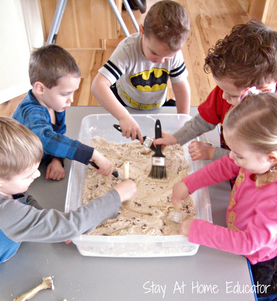 Pretend to be paleontologists by digging for dinosaur bones - Stay At Home Educator