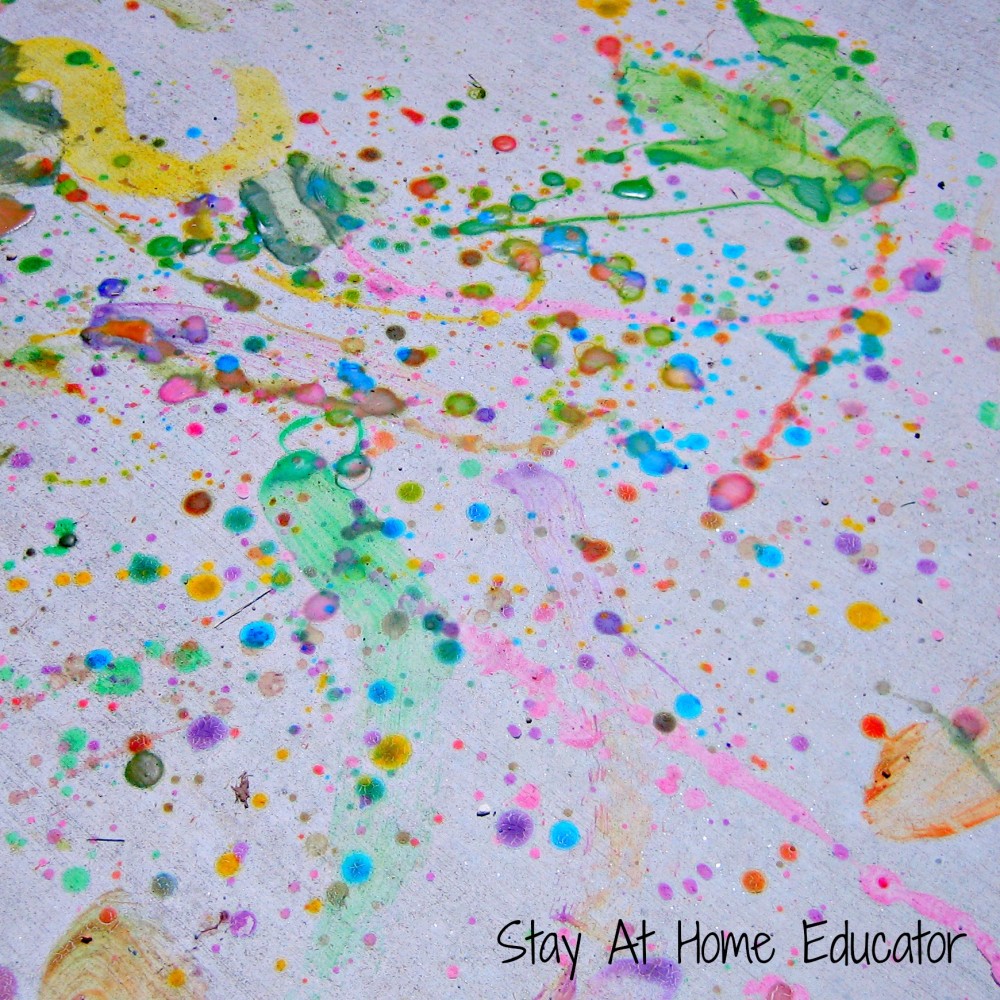 Sidewalk paint recipe from Stay At Home Educator