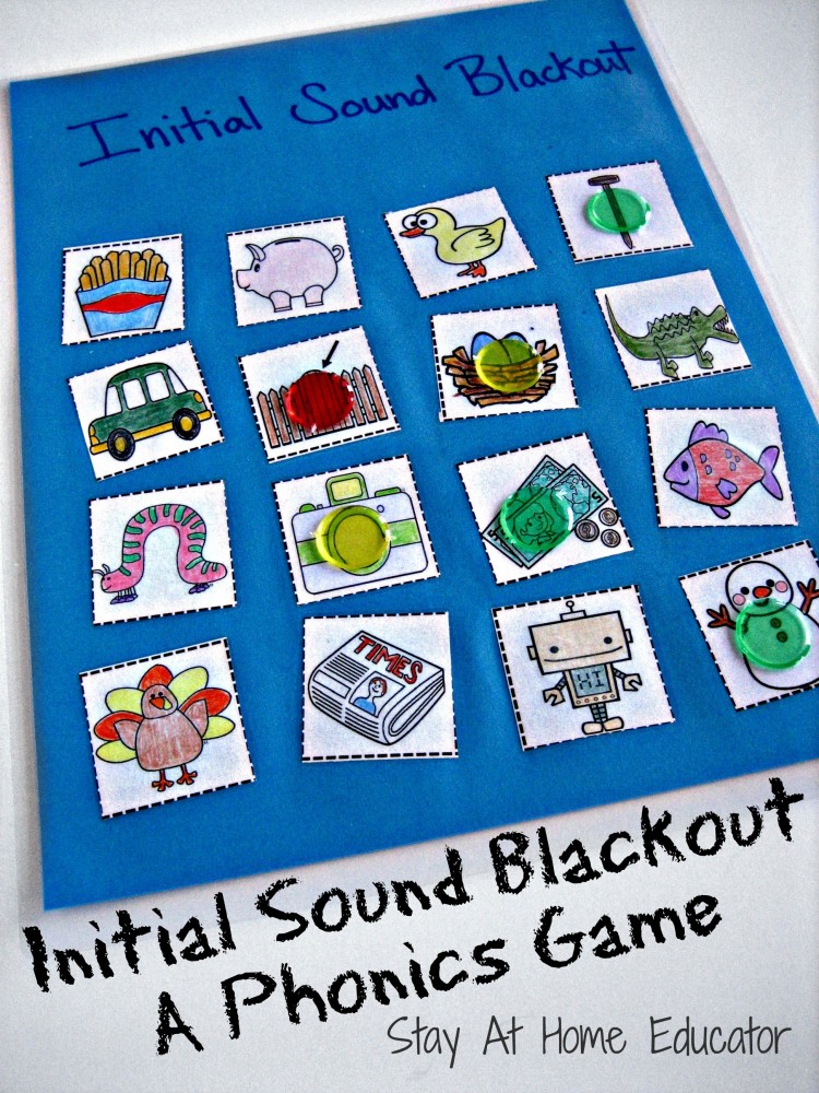 Initial sound blackout. A phonics game for preschoolers and kinder - Stay At Home Educator