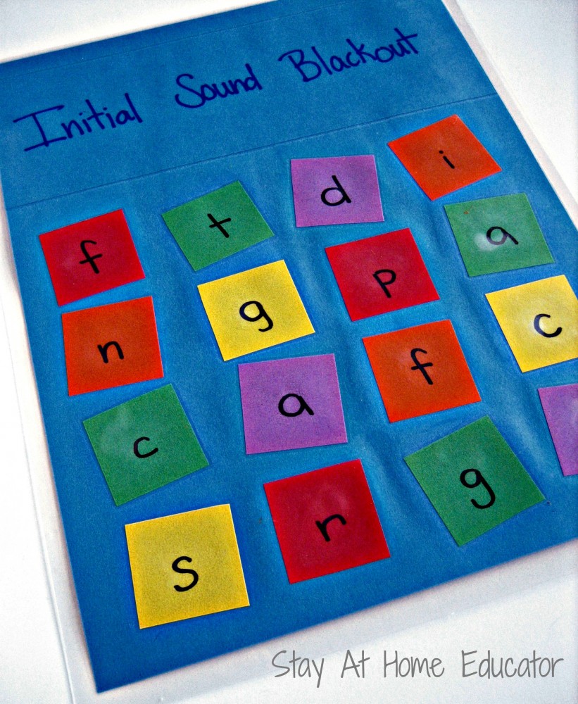 Intital sound blackout game for preschoolers and kinder - Stay At Home Educator