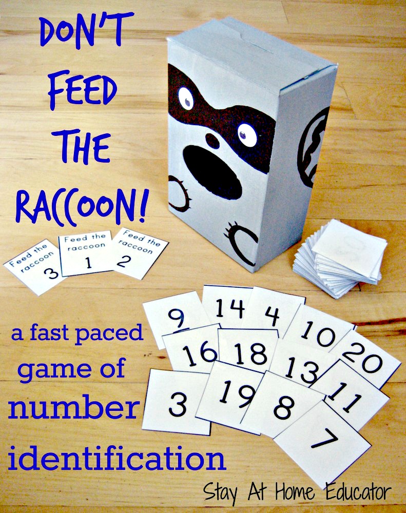 Don't Feed the Raccoon is a perfect educational game for preschoolers to practice number identification. This is one of our favorite number identification activities!