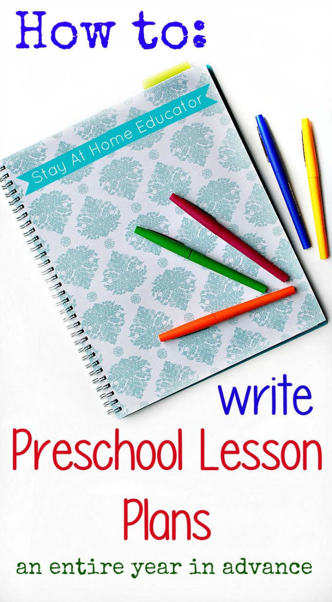 Preschool Lesson Planning - How to write a year of preschool lesson plans in advance with these four simple steps! My preschool curriculum is designed to teach preschoolers mastery in all areas of their development, and using preschool lesson themes, literacy lesson plans, and math lesson plans, you can plan out a full year of preschool in half the time you thought it might take!