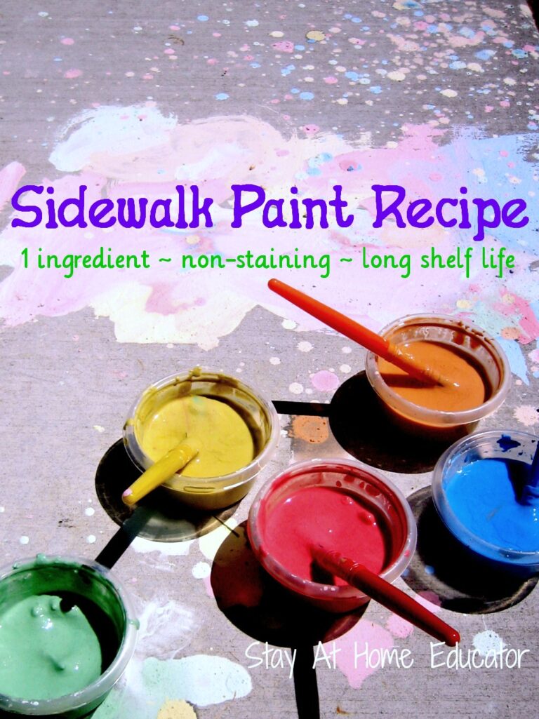 easy one ingredient sidewalk chalk paint recipe
