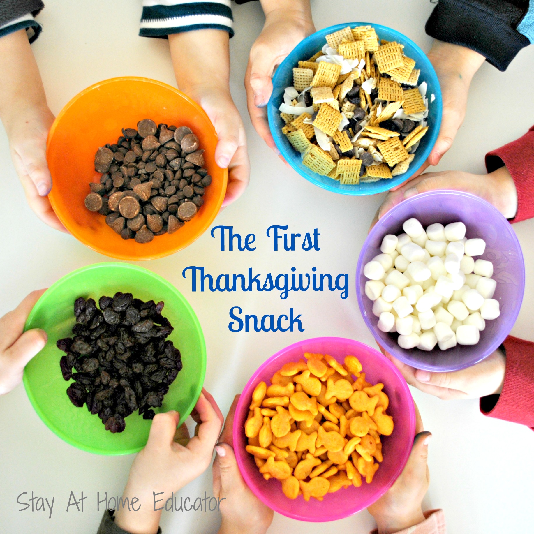 The first Thanksgiving snack, a preschool activity to celebrate - Stay At Home Educator