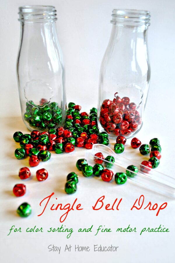 Jingle Bell Drop a Color Sorting Fine Motor Activity