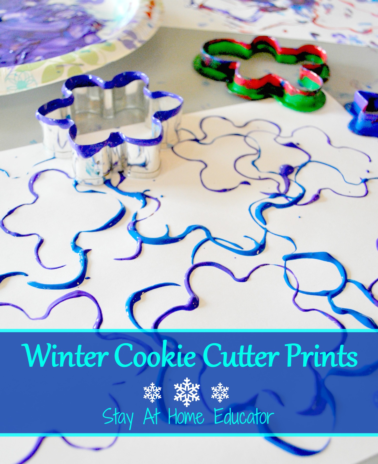 Winter cookie cutter prints - Stay At Home Educator