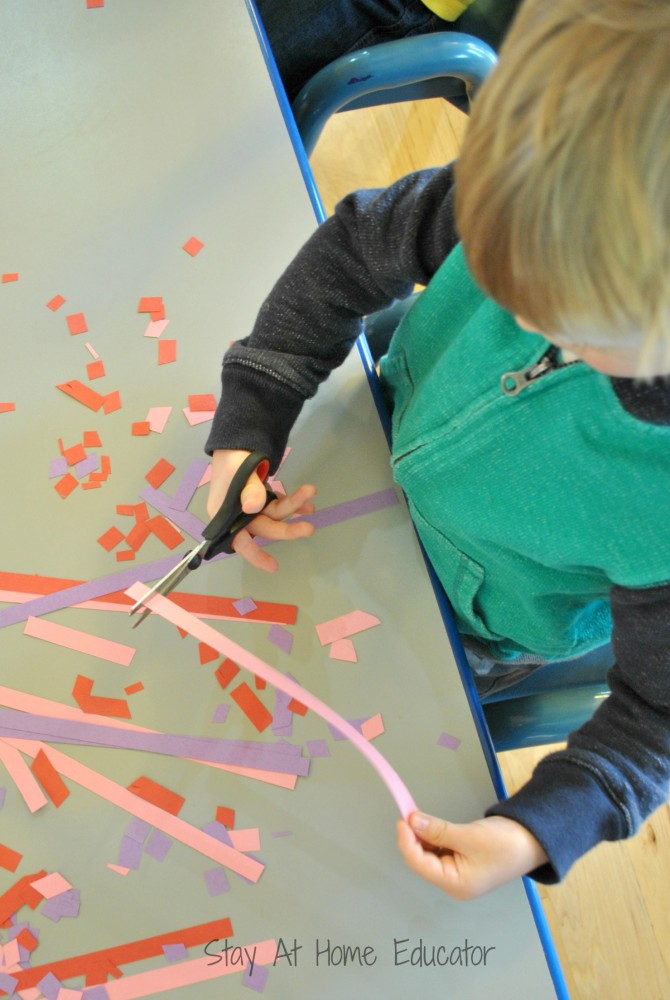 making confetti heart craft preschool - Stay At Home Educator