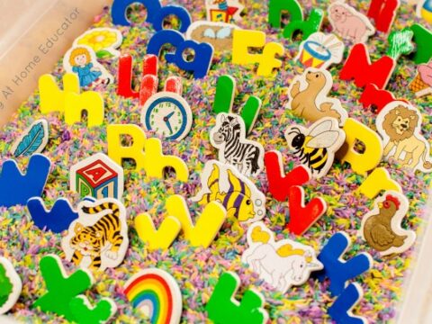 Image for Alphabet Sensory Bin for Letter Recognition and Beginning Sounds.
