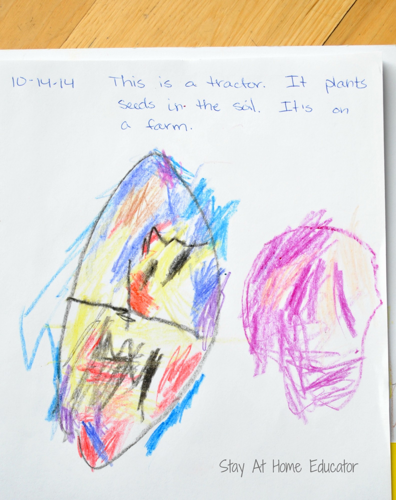 Four year old preschooler journal entry - Stay At Home Educator