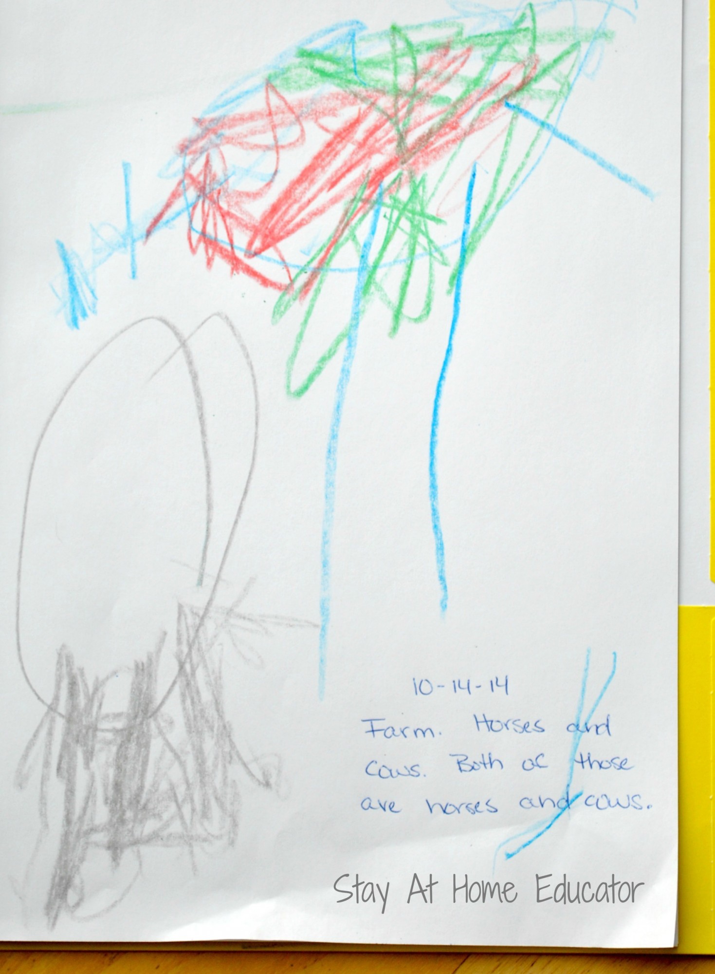 Three year old preschooler journal entry - Stay At Home Educator