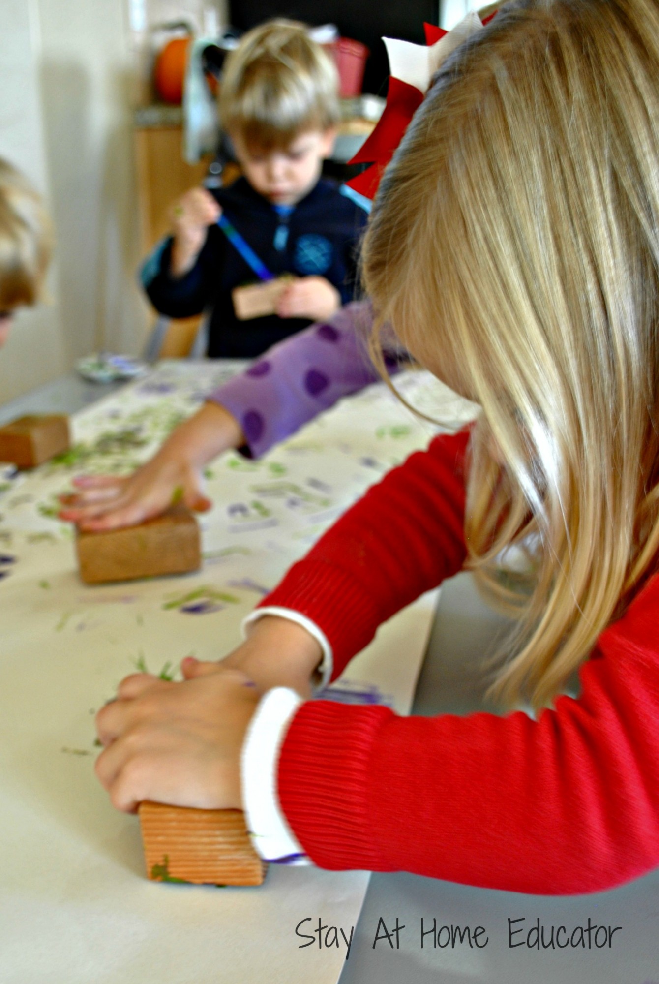 make your own stamps in preschool - Stay At Home Educator