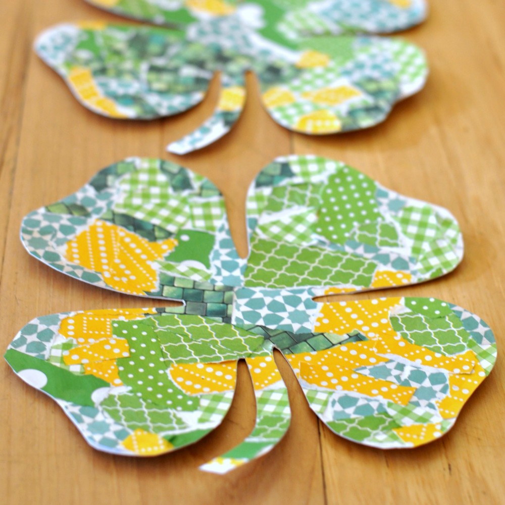 preschool activities for St. Patrick's Day - paper four leaf clovers