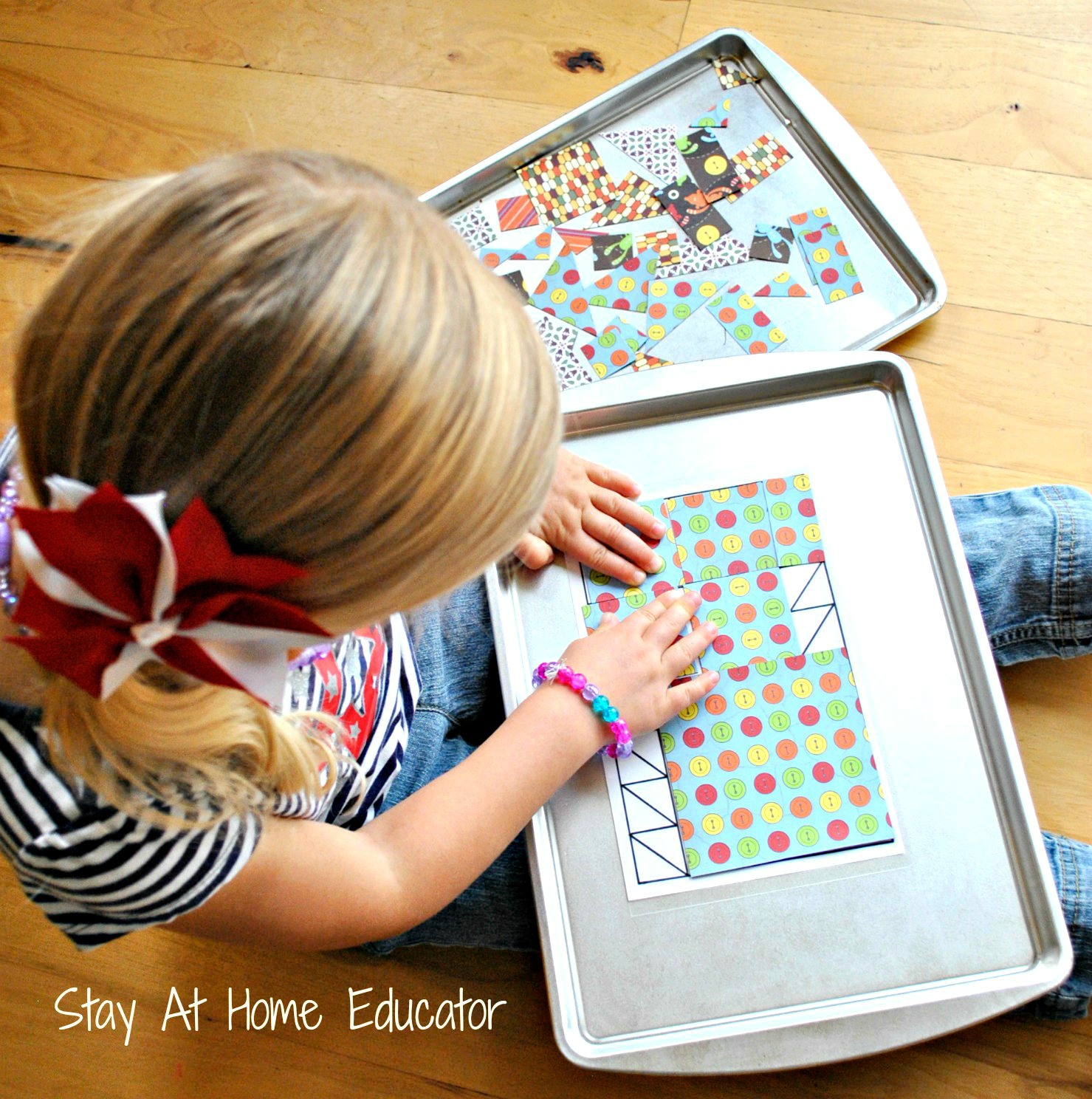 Magnetic quilt puzzles - a fun way to teach basic geometry and shape concepts to preschoolers - Stay At Home Educator
