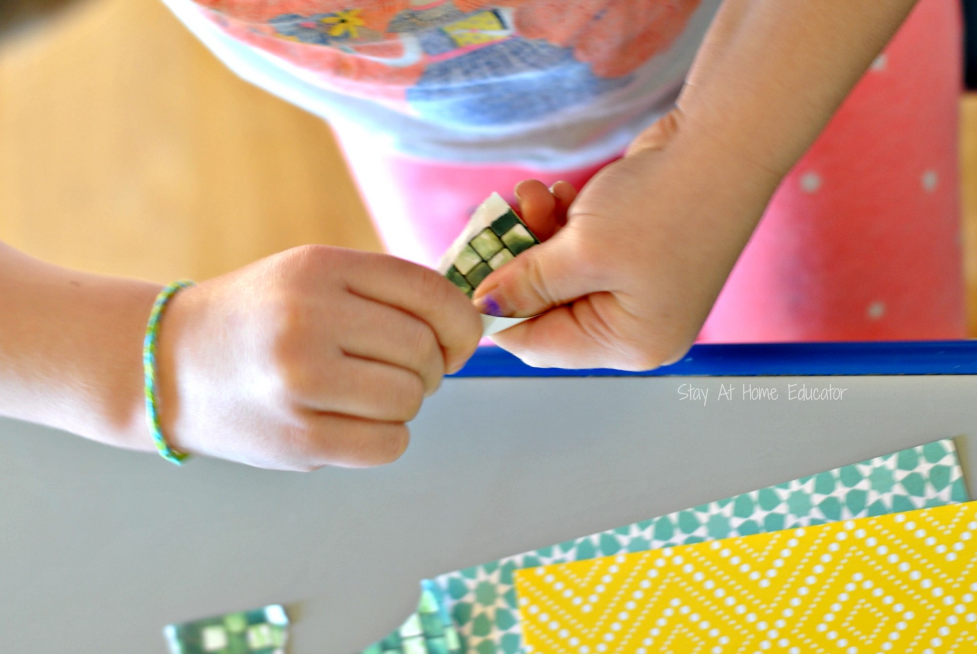 Tearing paper fine motor craft - Stay At Home Educator