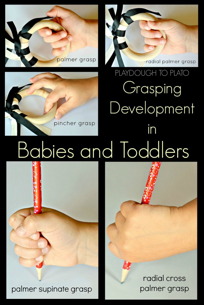 grasping development in babies and toddlers - Playdough to Plato.