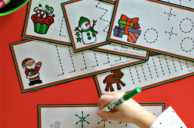 Christmas prewriting cards teach important prewriting skills