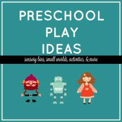 Preschool play ideas - activities that range from sensory bins and small world play to dramatic play and pretending