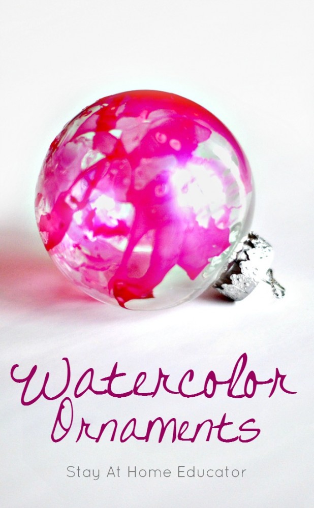 Watercolor ornaments - Stay At Home Educator