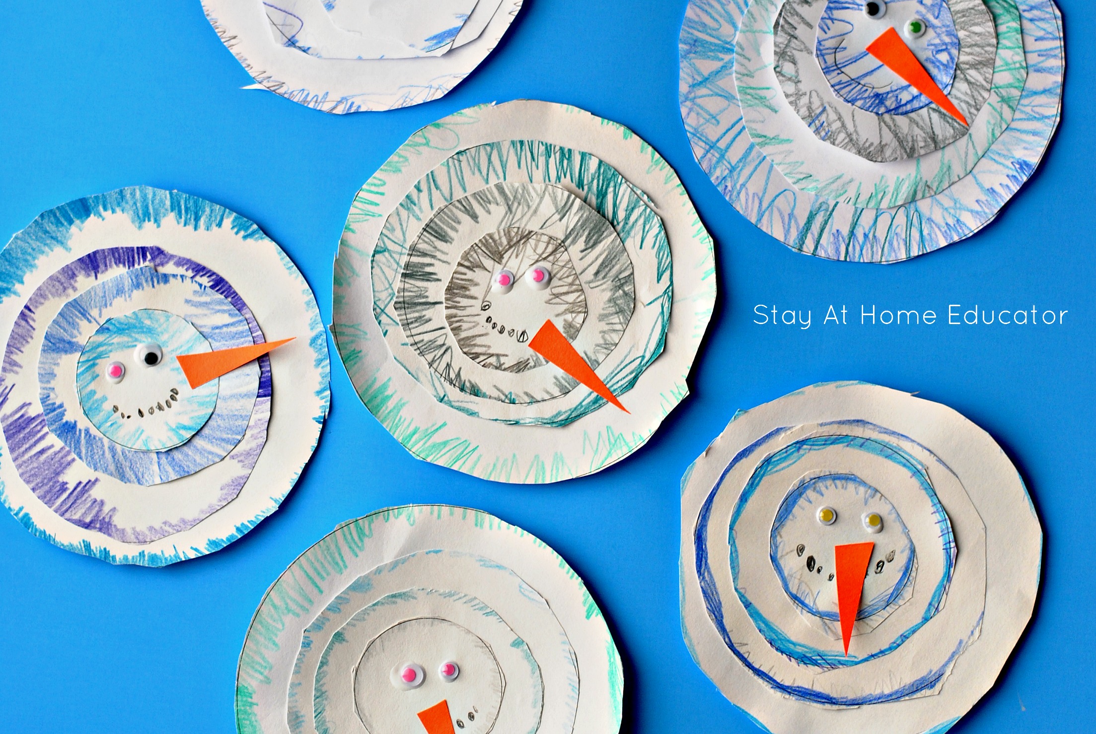 Topographic melting snowman craft for preschoolers. A great way to learn measurement - Stay At Home Educator