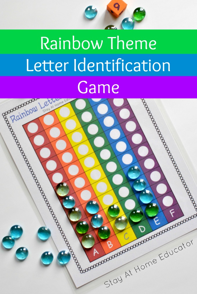 Rainbow Letters Race to the Top Free Printable - teach letter recognition and sounds with this alphabet game for preschoolers.