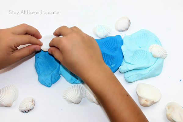 making seashell printable in playdough invitation to play with seashells