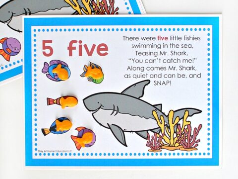 Image for Five Little Fishies Song and Counting Printable