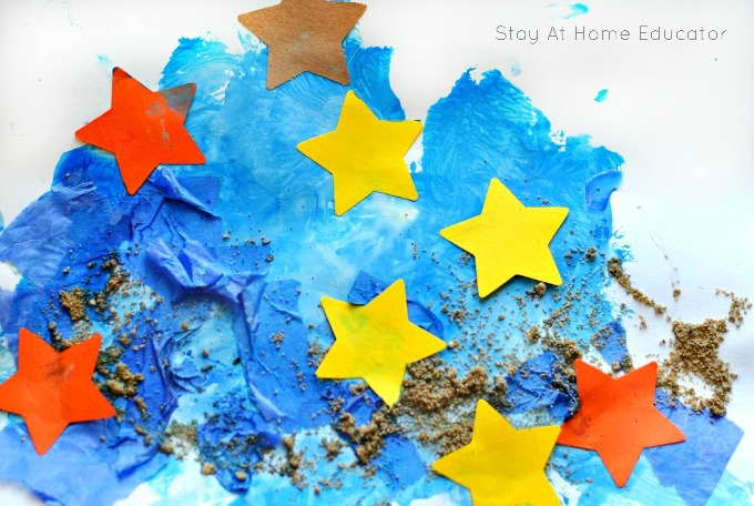 Ocean themed process art and fine motor activity for toddlers and preschoolers, perfect for summer art fun