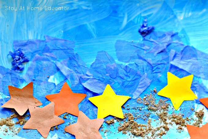 Ocean art and fine motor activity for toddlers and preschoolers, perfect for summer