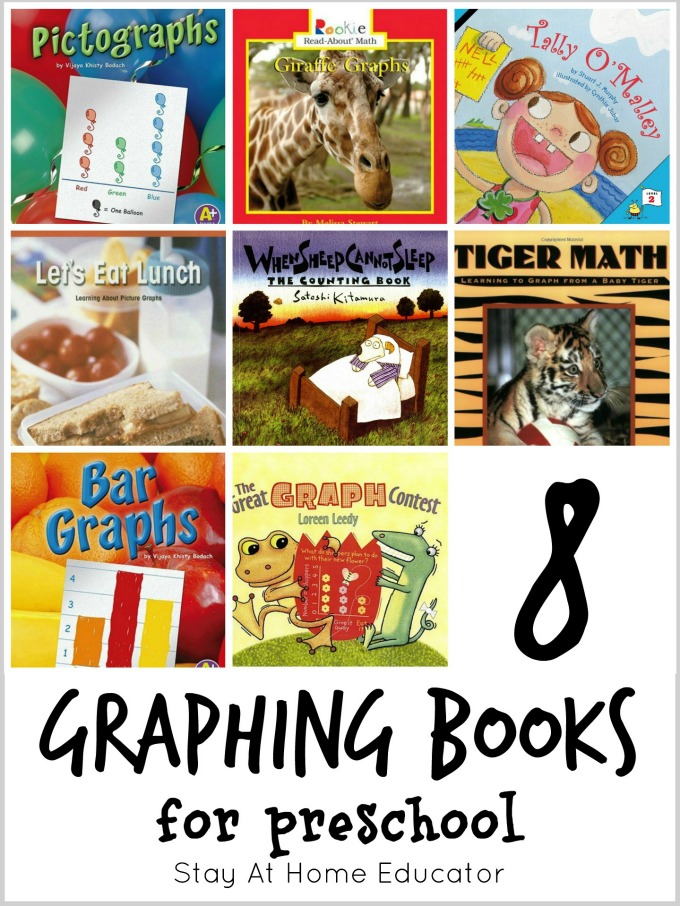 8 graphing books for preschool plus 64 other math picture books