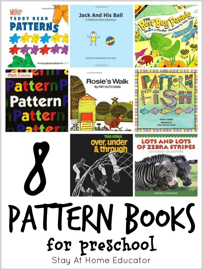 8 pattern books for preschool, plus 64 other math picture books