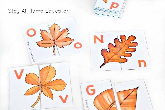 autumn theme aplhabet puzzles in fall activities preschool pack