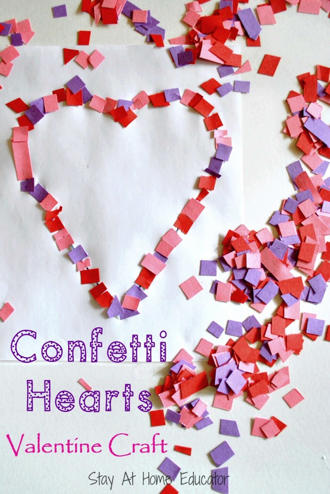 confetti hearts valentine craft for preschool