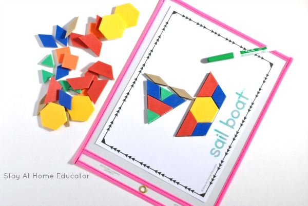 Download this Free summer themed pattern blocks printable mats set to help your kids enjoy their summer while they are still learning. 