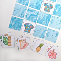 Tropical Themed Printable Learning Games For Preschoolers. These games are a great way to play and learn all at the same time this summer.