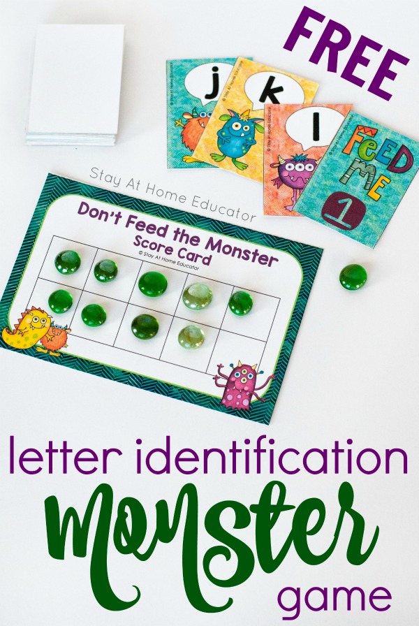 Don't Feed the Monster Alphabet Game - Teach your preschoolers letters of the alphabet with this fun card game. But that's not all! Children also learn basic subtraction skills because this is also an easy and fun ten frame activity. Perfect for preschool through the 1st grade!