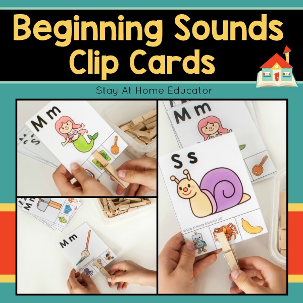 Beginning sounds clip cards for preschool