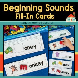 beginning sounds fill-in cards for preschool