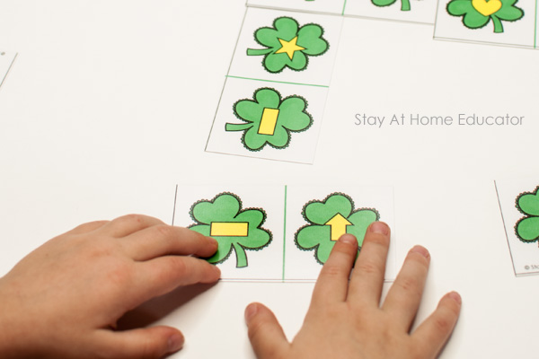 Shape dominoes St. Patrick's Day printable