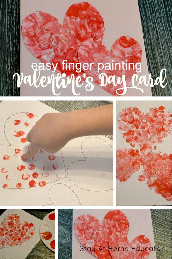 Easy finger painting valentines for kids to make their family and friends
